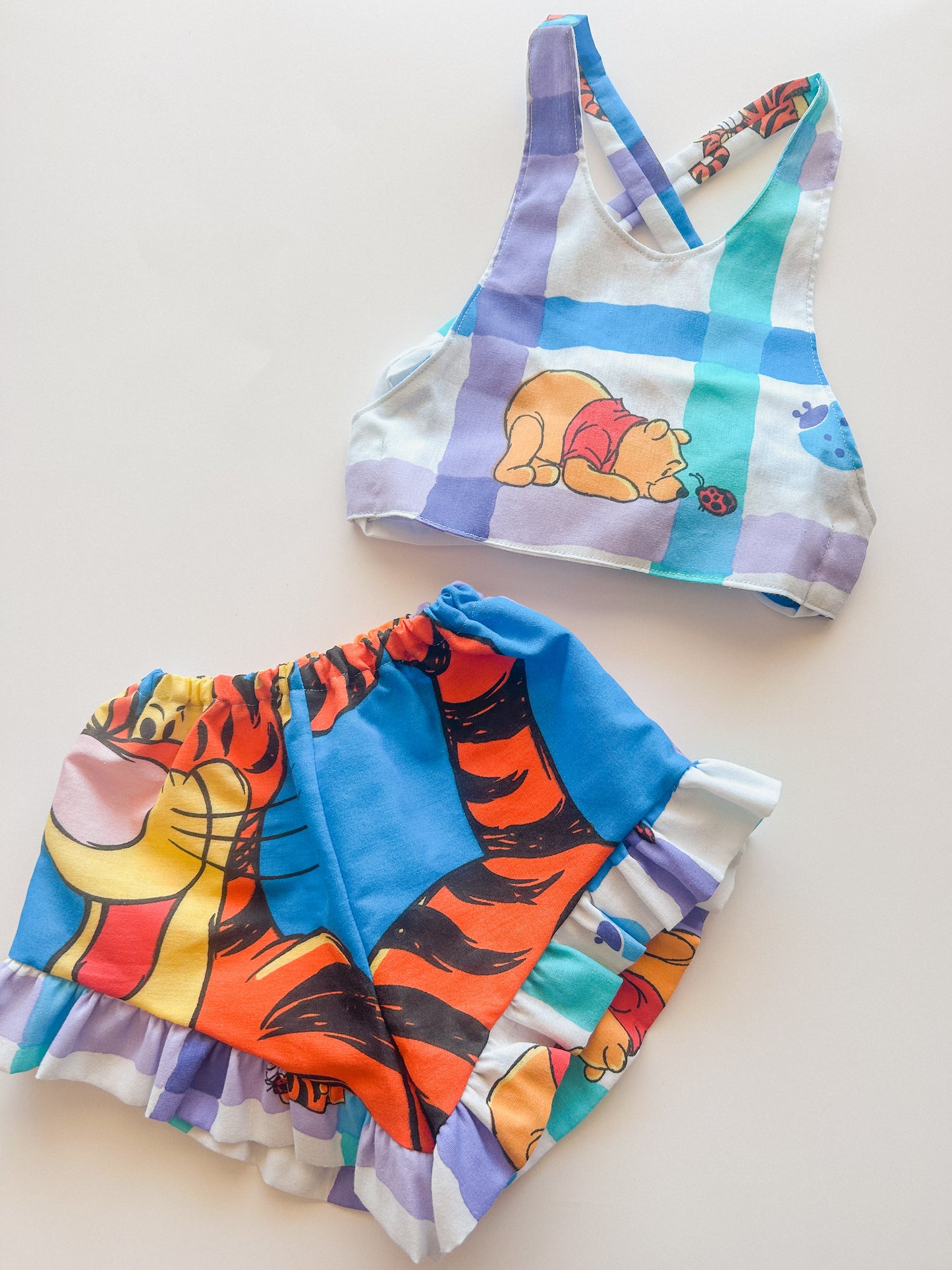 Pooh Crop Top & Ruffle Short Set (2-3T)