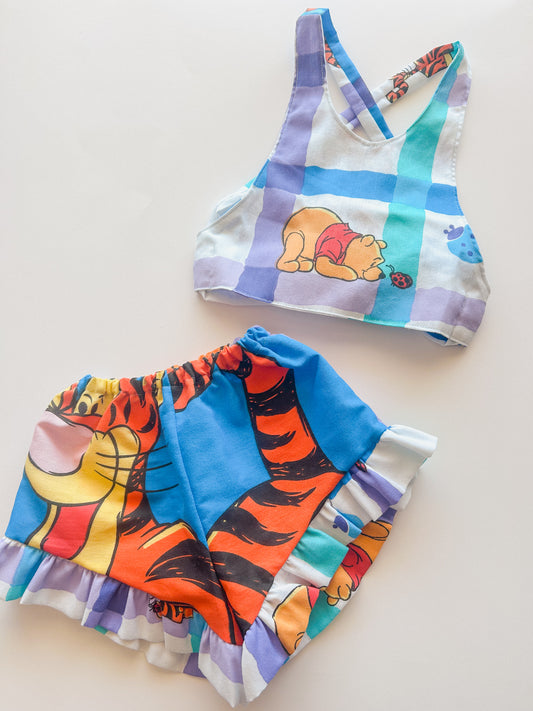 Pooh Crop Top & Ruffle Short Set (2-3T)