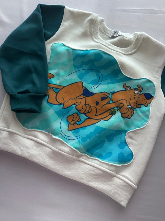 7-8 Upcycled Mystery Dog Crewneck