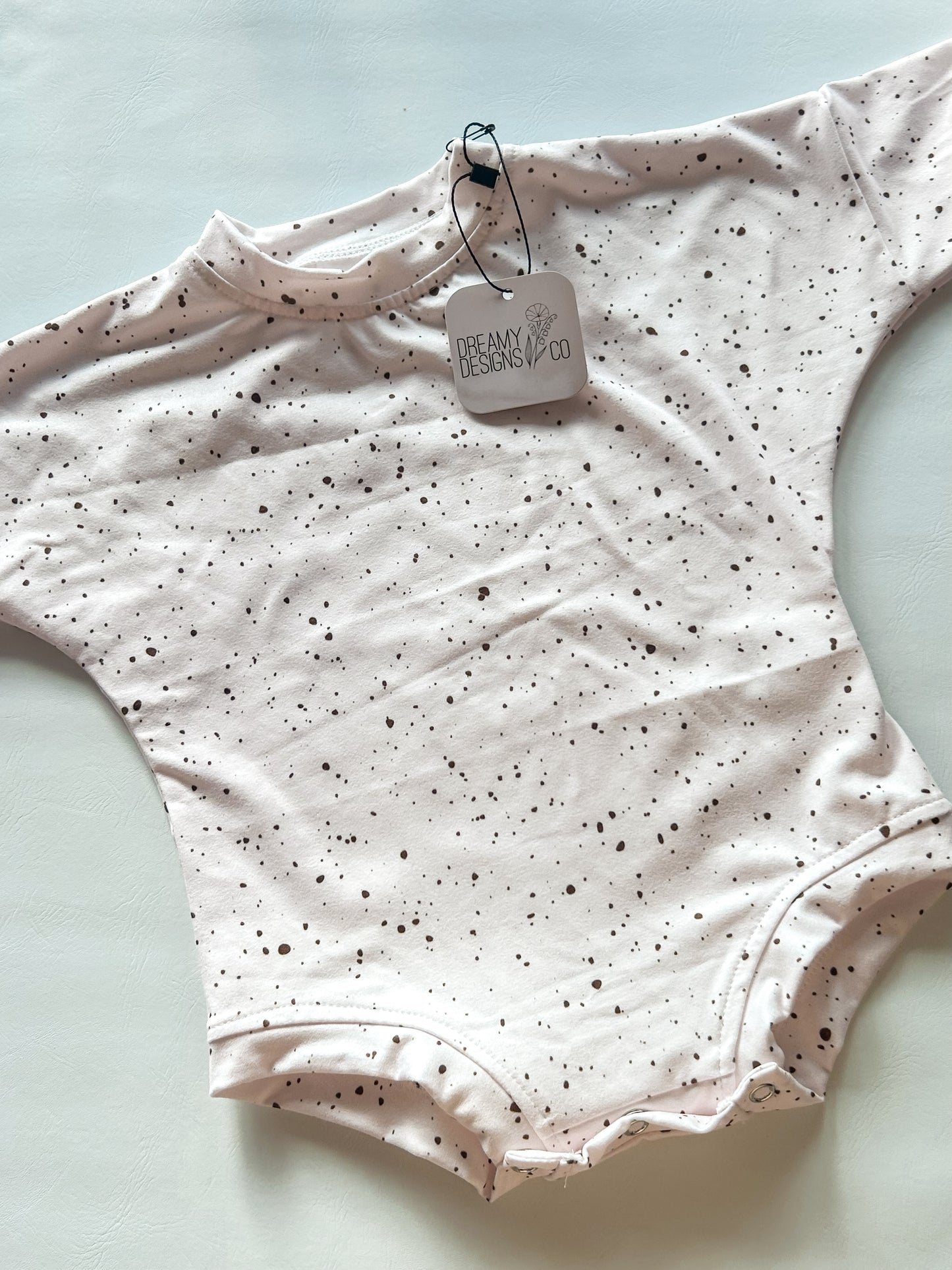 Neutral Speckle Bubble Romper