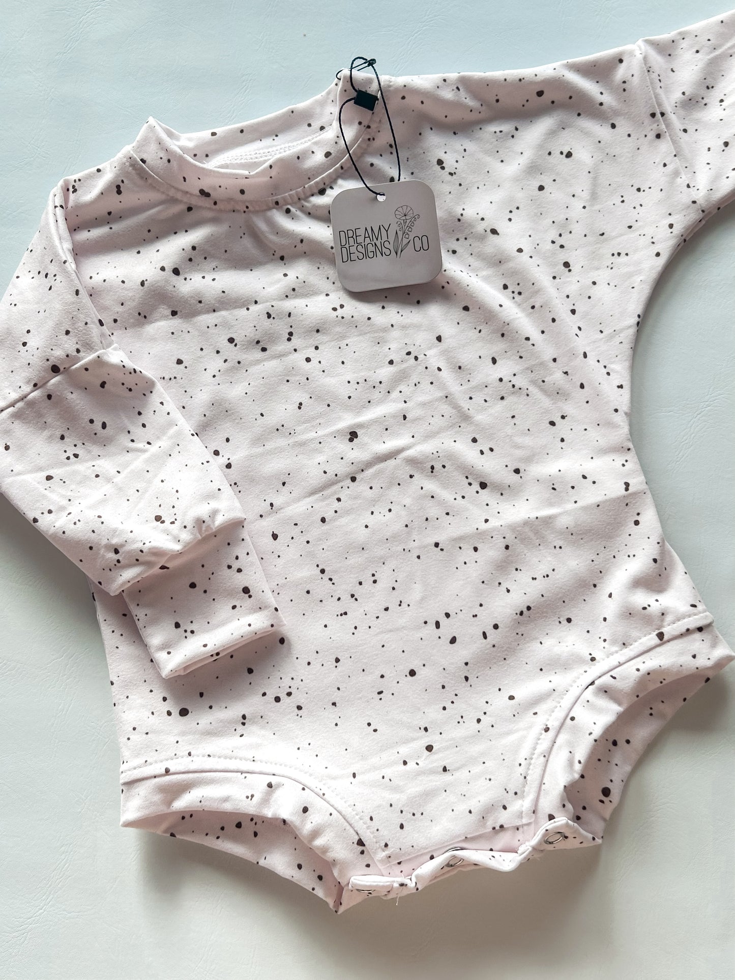 Neutral Speckle Bubble Romper